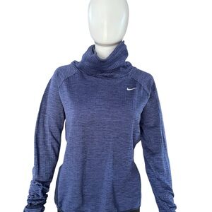 Nike Women's Heathered Blue Cowl Neck Sweater Dri-Fit
